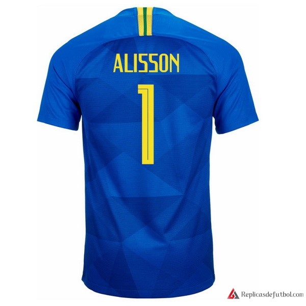 Camiseta Seleccion Brasil Segunda equipación Alisson 2018 Azul